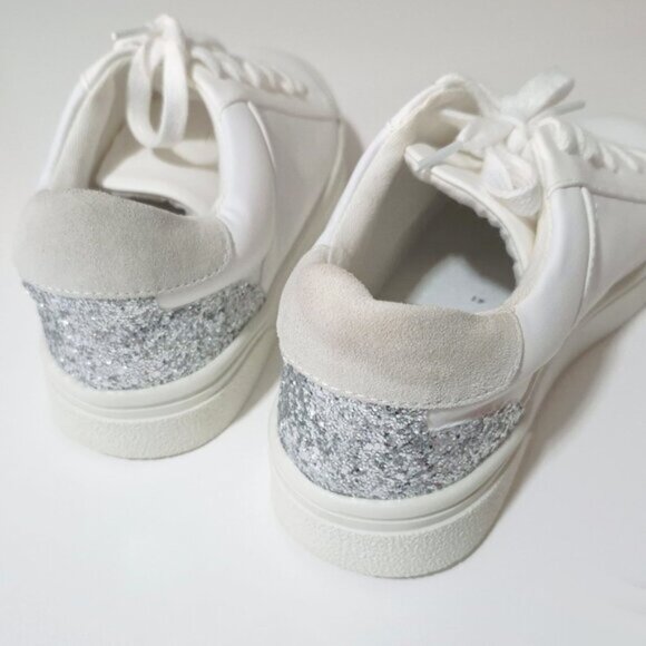 NWT Zara white glittery lace up sneakers US 10 - Picture 11 of 15